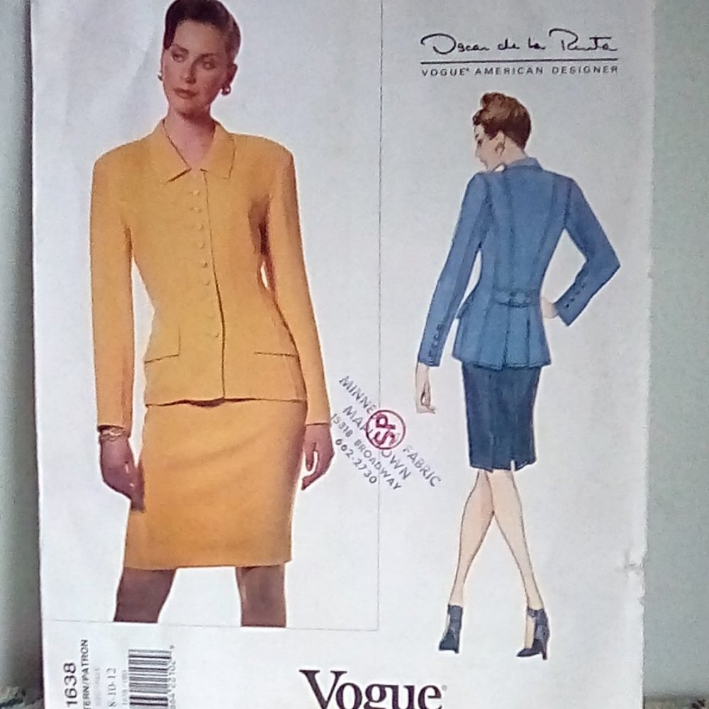 Vogue#1638 Oscar De La Renta Suit Pattern